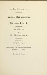 Cover of: Lincoln's birthday, 1907.: Personal reminiscences of Abraham Lincoln; an address