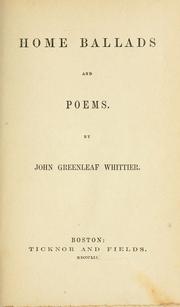 Cover of: Home ballads and poems