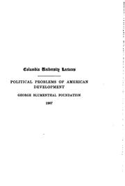 Cover of: Political problems of American development