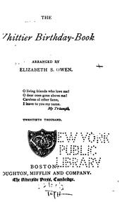 Cover of: The Whittier birthday book