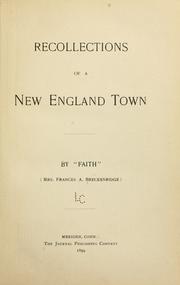 Cover of: Recollections of a New England town
