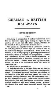 Cover of: German v. British railways: with special reference to owner's risk and traders' claims