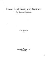 Cover of: Loose leaf books and systems for general business by F. W. (Ferdinand William) Risque