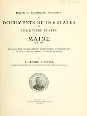 Cover of: Index of economic material in documents of the states of the United States by Adelaide Rosalia Hasse