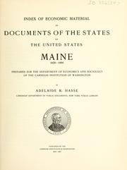 Cover of: Index of economic material in documents of the states of the United States by Adelaide Rosalia Hasse, Adelaide Rosalia Hasse