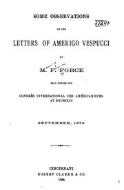 Cover of: Some observations on the letters of Amerigo Vespucci