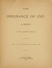 Cover of: The Ordinance of 1787 by William Frederick Poole