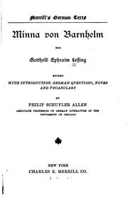 Cover of: Minna von Barnhelm by Gotthold Ephraim Lessing
