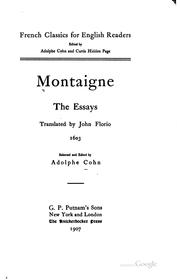 Cover of: Montaigne by Michel de Montaigne, Michel de Montaigne