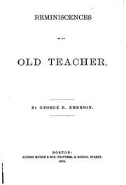 Cover of: Reminiscences of an old teacher.