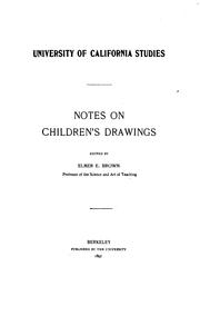 Cover of: Notes on children's drawings