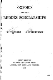 Cover of: Oxford and the Rhodes scholarships