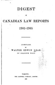 Cover of: Digest of Canadian law reports, 1901-1905.