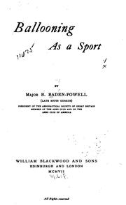 Cover of: Ballooning as a sport by Baden Fletcher Smyth Baden-Powell