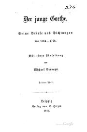 Cover of: Der junge Goethe. by Johann Wolfgang von Goethe