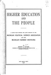 Cover of: Higher education and the people