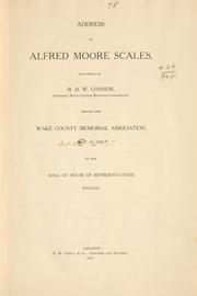 Cover of: Address on Alfred Moore Scales by Robert Digges Wimberly Connor