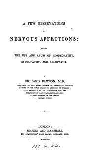 A few observations on nervous affections by Richard Dawson