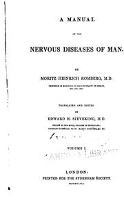 Cover of: A manual of the nervous diseases of man. by Moritz Heinrich Romberg, Moritz Heinrich Romberg