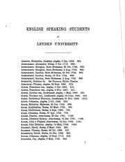 Cover of: Index to English speaking students who have graduated at Leyden university.