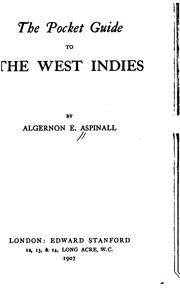 Cover of: The pocket guide to the West Indies