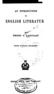 Cover of: An introduction to English literature by Pancoast, Henry Spackman, Pancoast, Henry Spackman