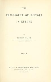 Cover of: The philosophy of history in France and Germany by Robert Flint