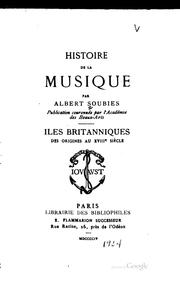 Cover of: Histoire de la musique by Albert Soubies, Albert Soubies