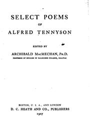 Cover of: Select poems of Alfred Tennyson by Alfred Lord Tennyson