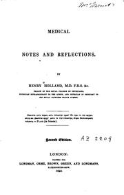 Medical notes and reflections by Holland, Henry Sir