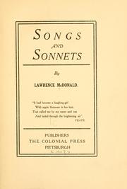 Cover of: Songs and sonnets