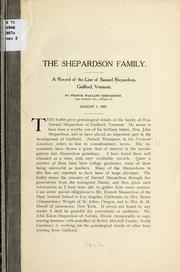 Cover of: The Shepardson family, a record of the line of Samuel Shepardson, Guilford, Vermont