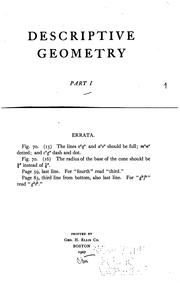 Cover of: Descriptive geometry.
