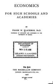 Cover of: Economics for high schools and academies