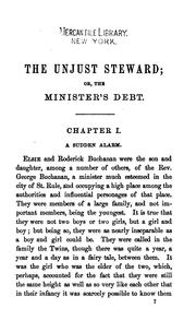 Cover of: The unjust steward: or, The minister's debt