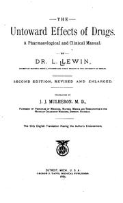 Cover of: The untoward effects of drugs: a pharmacological and clinical manual.