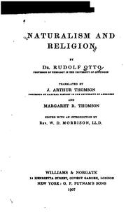 Cover of: Naturalism and religion by Rudolf Otto