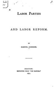 Cover of: Labor parties and labor reform