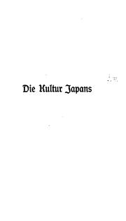 Cover of: Die kultur Japans by Daiji Itchikawa
