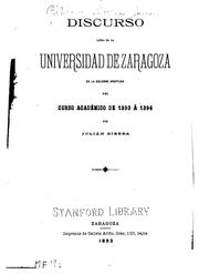 Cover of: Discurso leído en la Universidad de Zaragoza en la solemne apertura del curso académico de 1893 á 1894