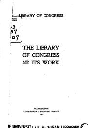 Cover of: ... The Library of Congress and its work.