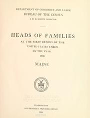 Cover of: Heads of families at the first census of the United States taken in the year 1790 ...