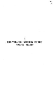 Cover of: tobacco industry in the United States | Meyer Jacobstein