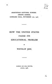 Cover of: How the United States faced its educational problem