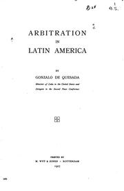 Cover of: Arbitration in Latin America by Gonzalo de Quesada