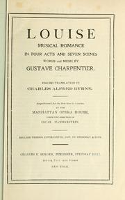Cover of: Louise by Gustave Charpentier