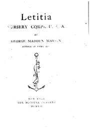 Cover of: Letitia: nursery corps, U.S.A.