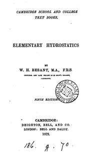 Cover of: Elementary hydrostatics