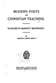 Cover of: Elizabeth Barrett Browning