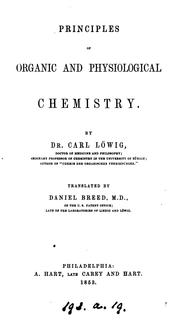 Cover of: Principles of organic and physiological chemistry.